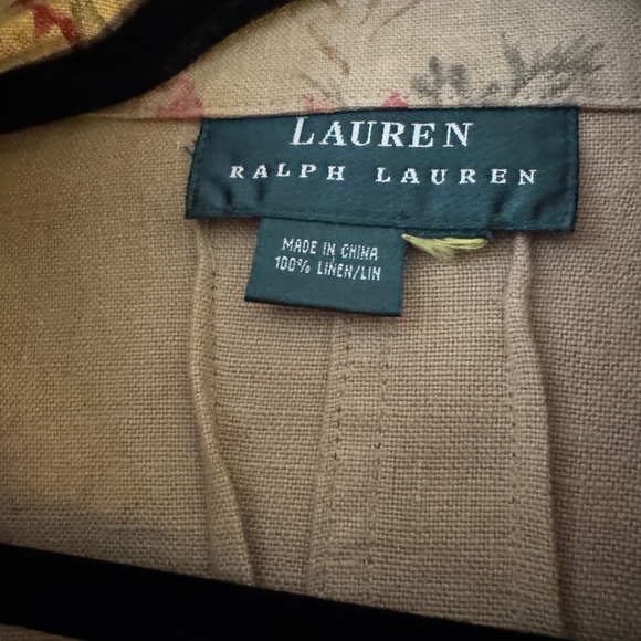 Vintage 2000’s Ralph Lauren Floral Linen Tailored Jacket - Picture 4 of 8